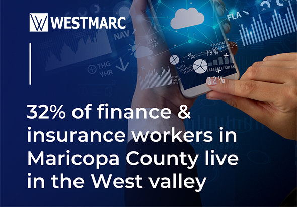 WESTMARC 32% of finance & insurance workers in Maricopa County live in the West valley